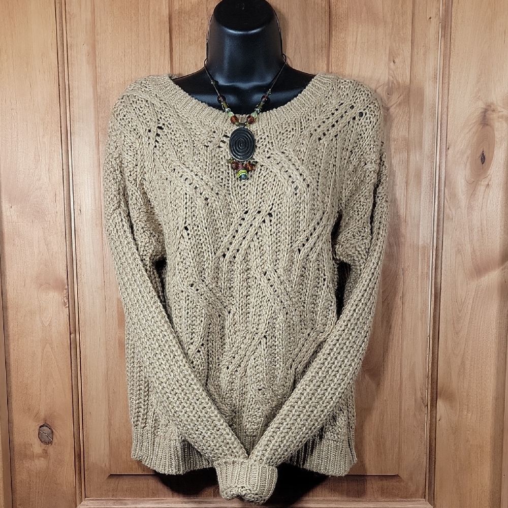 3/$10 *Cozy Tan Cable Knit Sweater